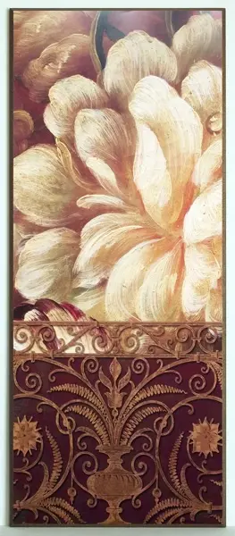 Obraz Fragment kwiatu i ornament 41x101 cm