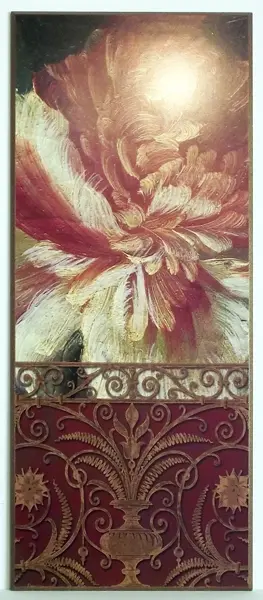 Obraz Fragment kwiatu i ornament 41x101 cm