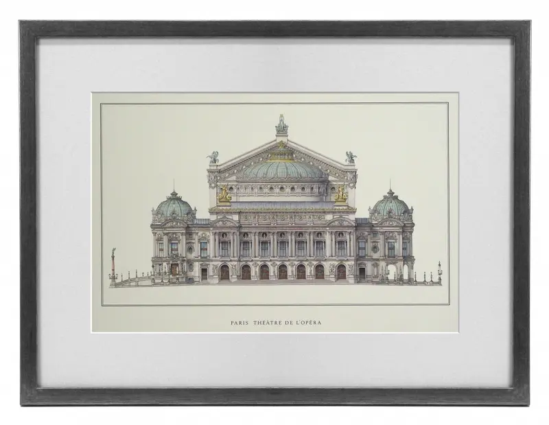 Obraz Francuska Architektura, Paris Theatre de L'Opera w ramie z passe-partout 50x37 cm