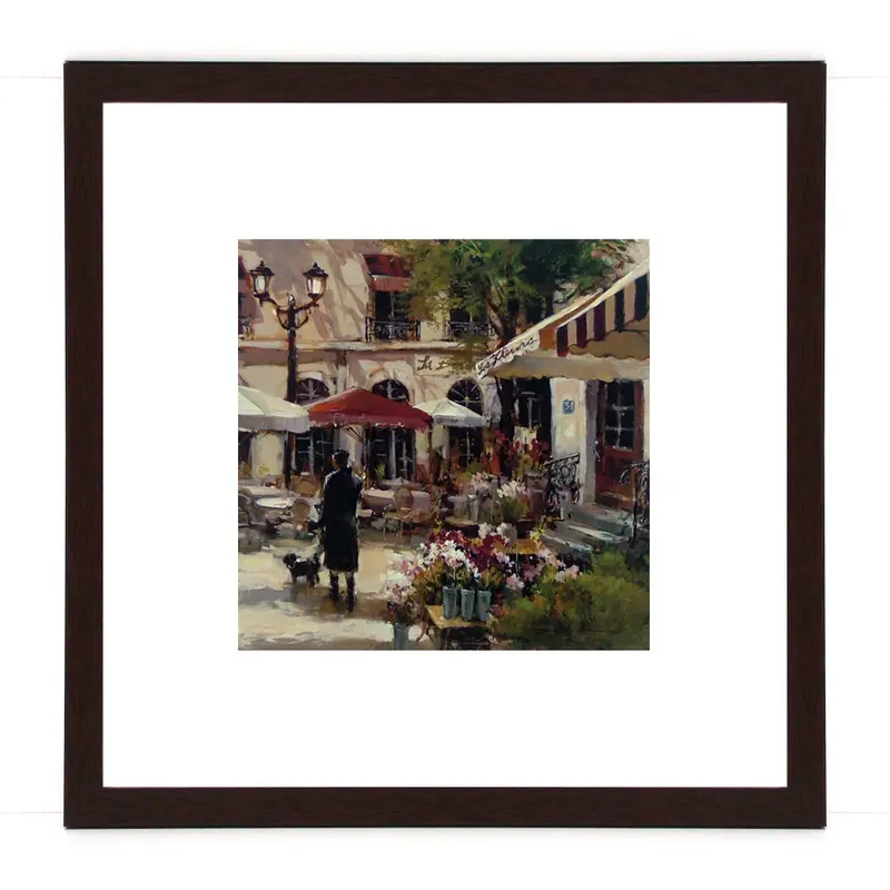 Obraz Francuskie kawiarenki I w ramie z passe-partout 30x30 cm
