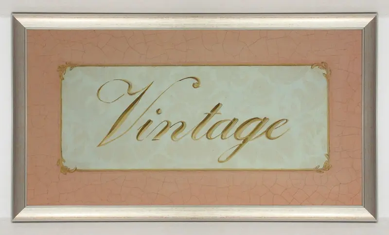 Obraz Francuskie szyldy pudrowe,Vintage 46x24 cm