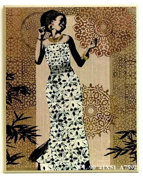 Obraz Gałązki bambusa 2, etniczna kobieta 41x51 cm