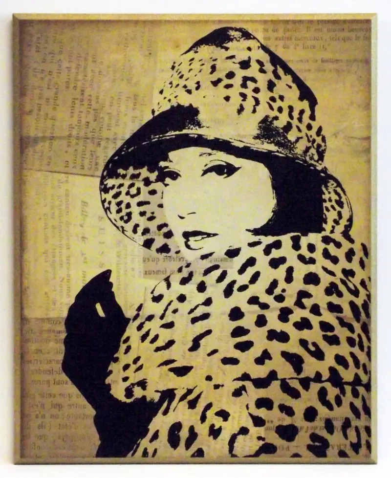 Obraz Gazeta modowa, kobieta w futerku 42x52 cm
