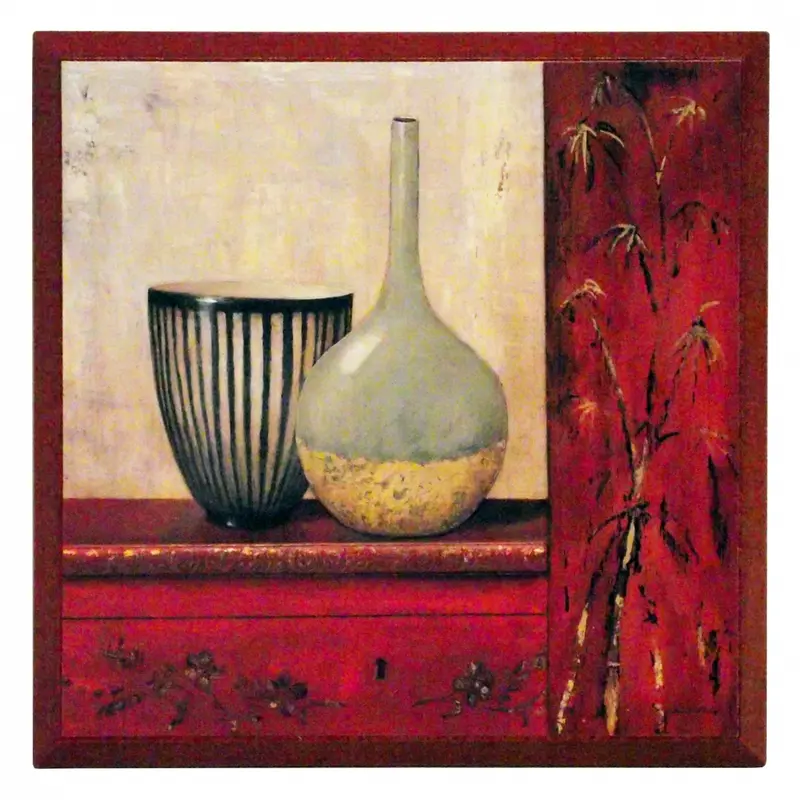 Obraz Gliniane naczynia w orientalnej kompozycji na płycie 19x19 cm