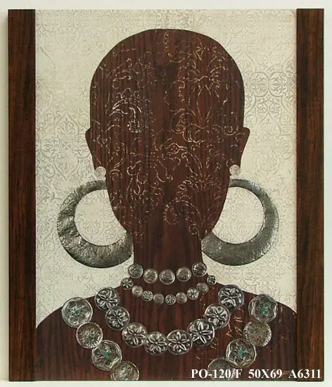 Obraz Głowa czarnoskórej kobiety z ornamentami 50x69 cm
