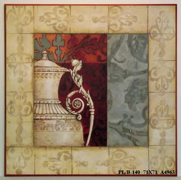 Obraz Graficzna antyczna waza z ornamentami 71x71 cm