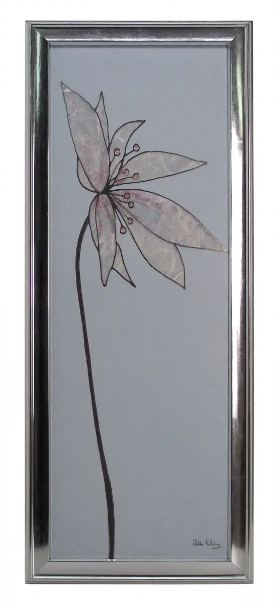 Obraz Graficzna suszka ze srebrnym konturem w ramie 25x70 cm