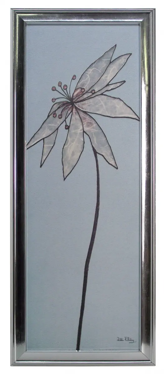 Obraz Graficzna suszka ze srebrnym konturem w ramie 25x70 cm