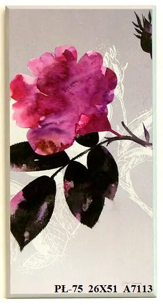 Obraz Graficzne róże w fuksji na płycie 26x51 cm