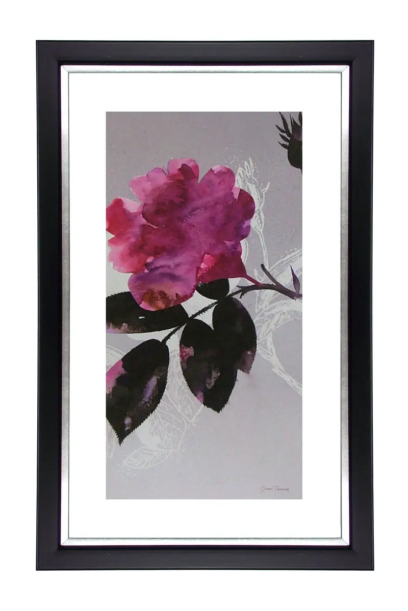 Obraz Graficzne róże w fuksji w ramie 35x60 cm