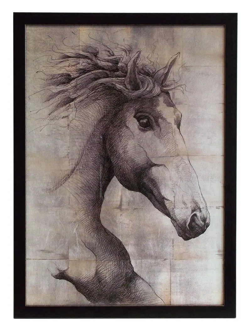 Obraz Graficzny koń w ramie 50x70 cm