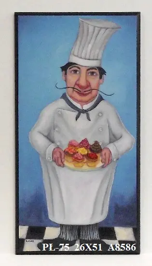 Obraz Grafika, cukiernik z babeczkami 26x51 cm