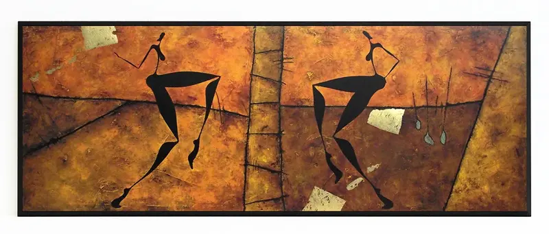 Obraz Grafika etniczna, postacie kobiet 81x31 cm