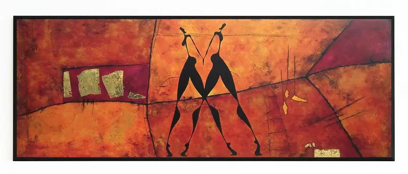 Obraz Grafika etniczna, postacie kobiet 81x31 cm