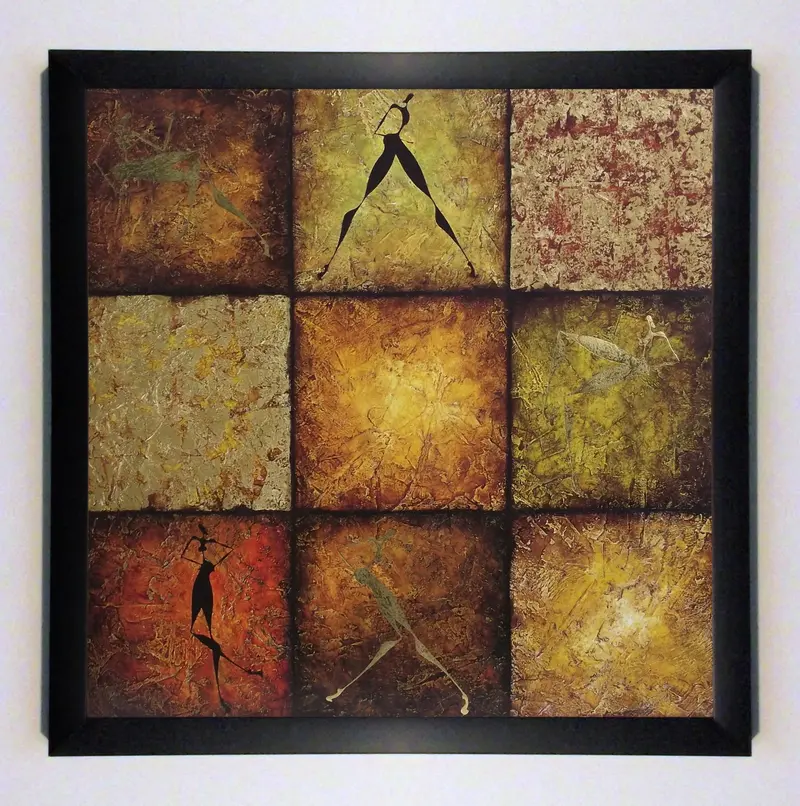 Obraz Grafika etniczna, postacie kobiet w ramie 50x50 cm