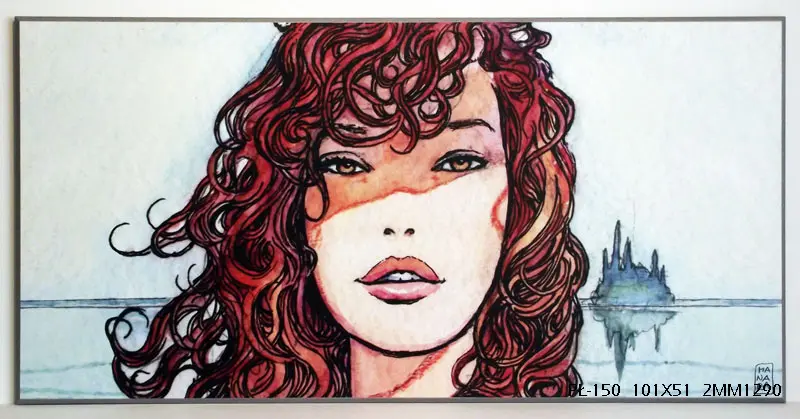 Obraz Grafika, kobieta rudowłosa 101x51 cm