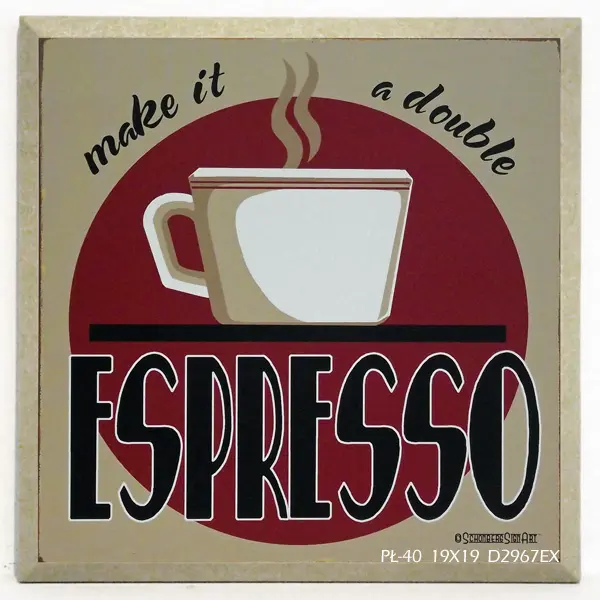 Obraz Grafika z kawą, espresso 19x19 cm
