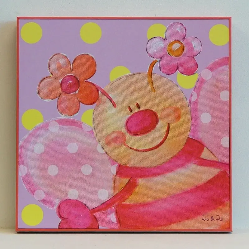Obraz Groszkowe zwierzątka, motylek kasetonowej 30x30 cm