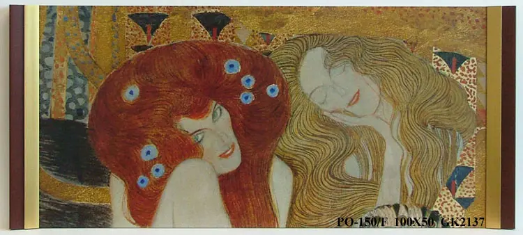 Obraz Gustav Klimt, 'Fryz Beethovena' - fragment w półramie 100x50 cm
