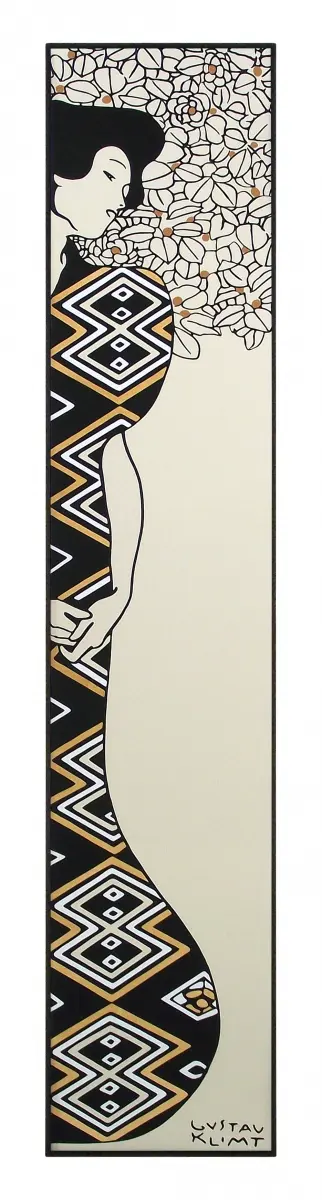 Obraz Gustav Klimt, 'Kobieta i drzewo I' na płycie 21x101 cm