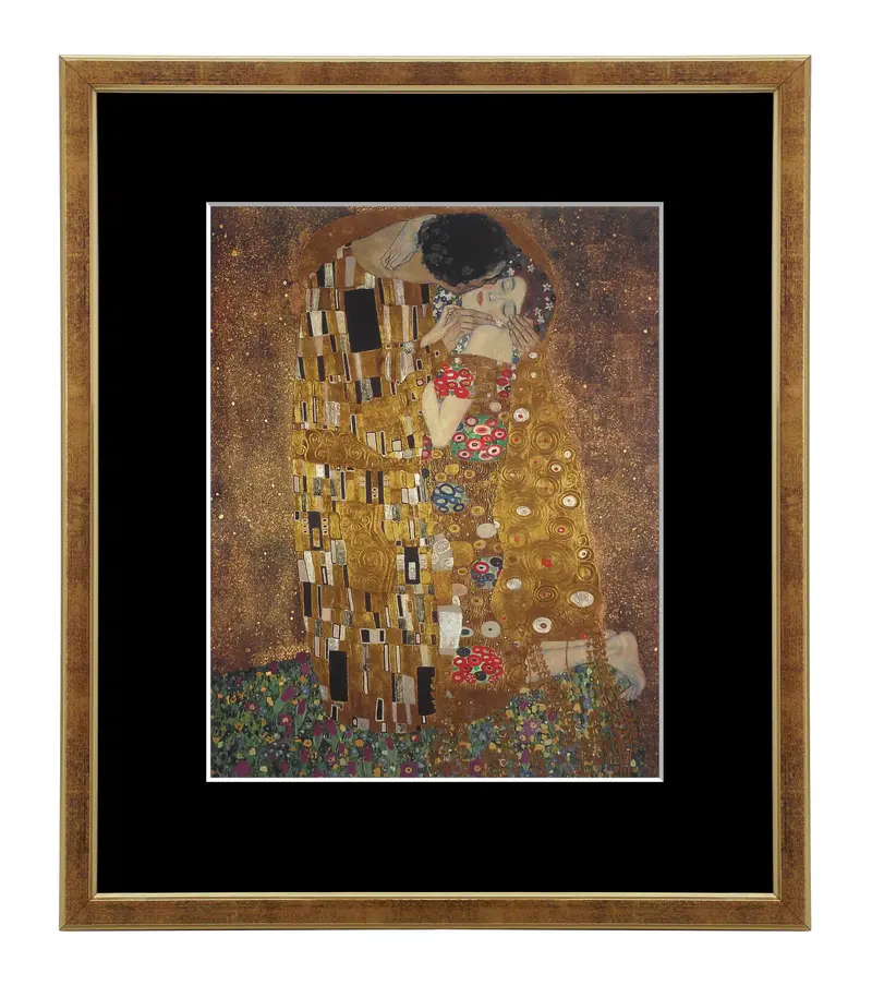 Obraz Gustav Klimt, Pocałunek w ramie 33x39 cm