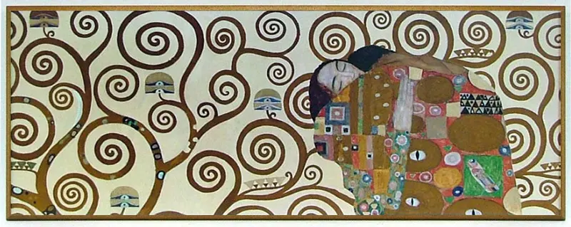 Obraz Gustav Klimt, 'Spełnienie' - kadr 81x31 cm