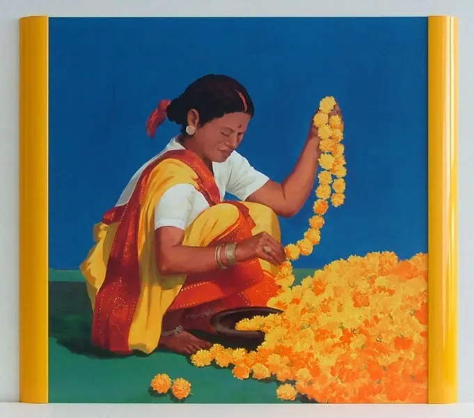 Obraz Hawajka z kwiatami 69x69 cm