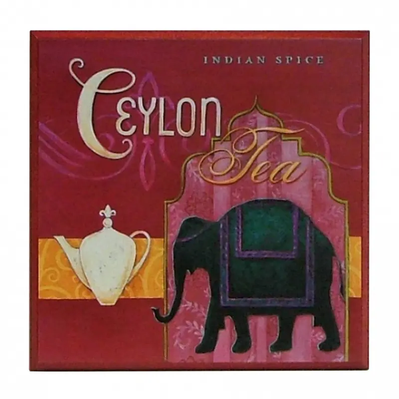 Obraz Herbaciane etykiety, Ceylon tea na płycie 31x31 cm