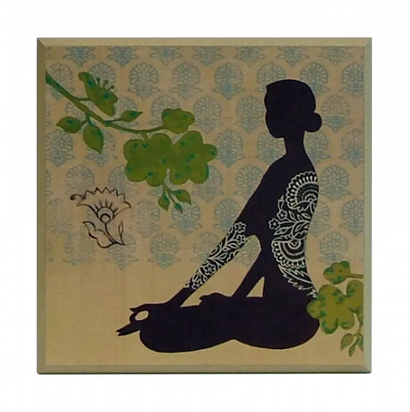 Obraz Hinduskie symbole, pozycja równowagi na płycie 31x31 cm