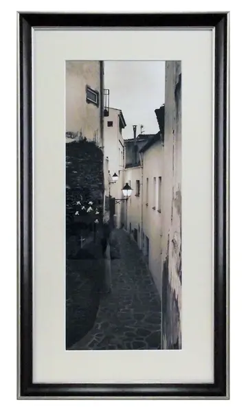 Obraz Hiszpański zaułek czarnej + srebro z passe-partout 30x60 cm