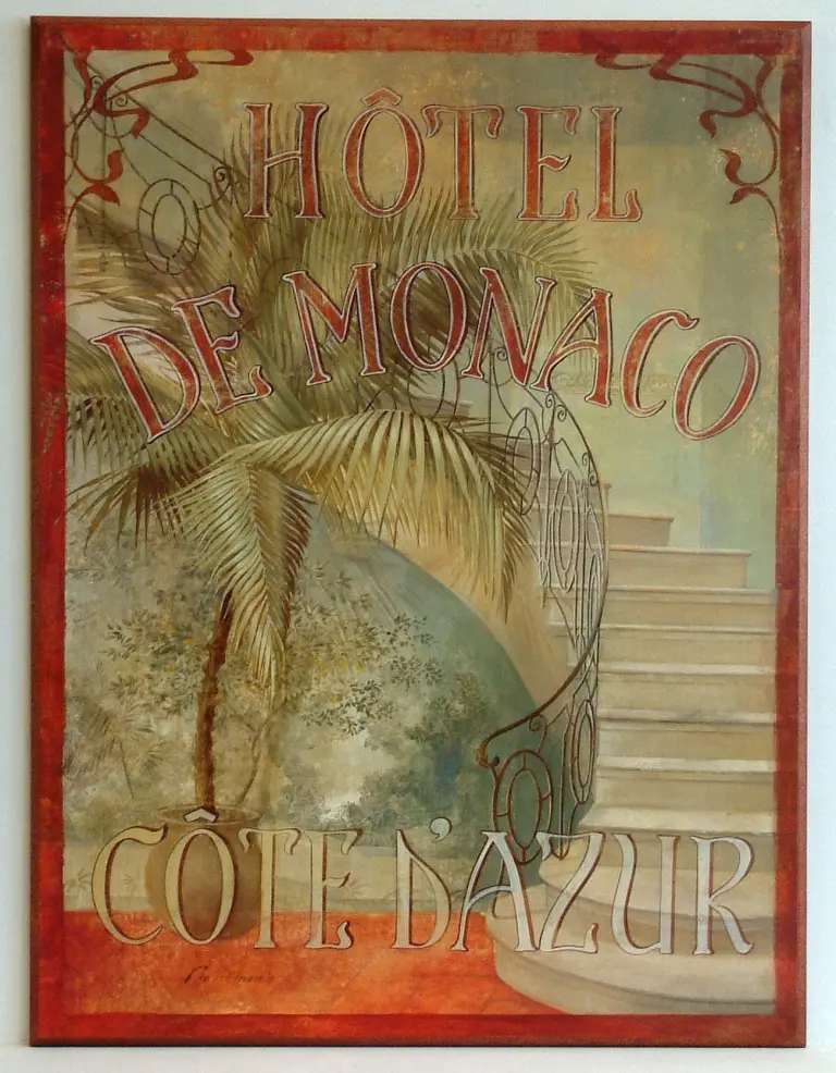Obraz Hotel De Monaco, egzotyczny afisz na płycie 61x81 cm