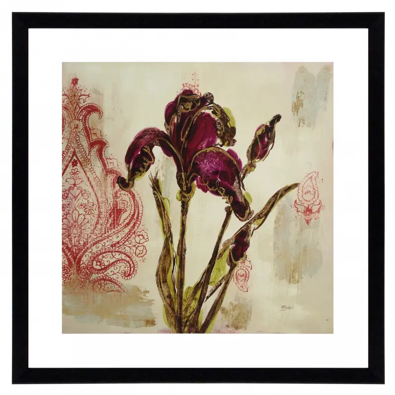 Obraz Irys z ornamentami w ramie z passe-partout 60x60 cm
