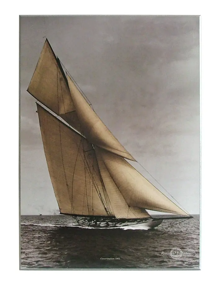 Obraz Jacht vintage na płycie 71x101 cm