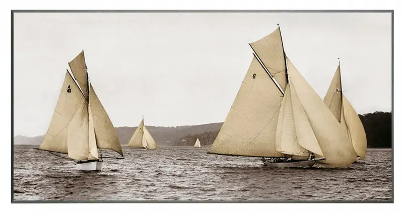 Obraz Jachty Vintage na płycie 101x51 cm