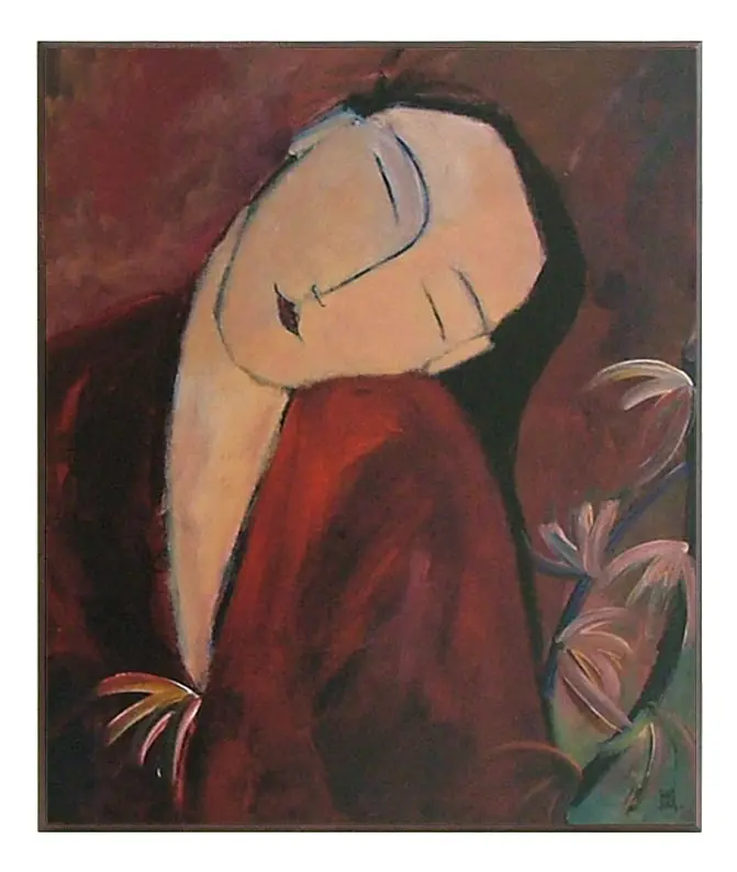 Obraz Japonka, portret na płycie 41x51 cm