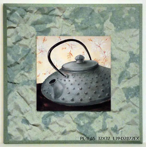 Obraz Japońskie naczynia, czajnik do herbaty na płycie 32x32 cm