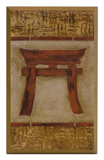 Obraz Japońskie symbole, brama na płycie 17x27 cm