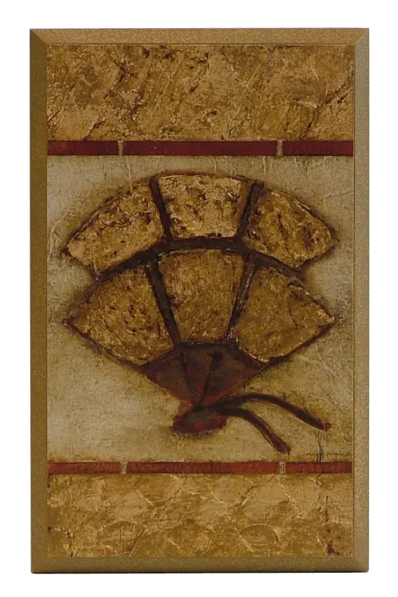 Obraz Japońskie symbole, wachlarz na płycie 17x27 cm