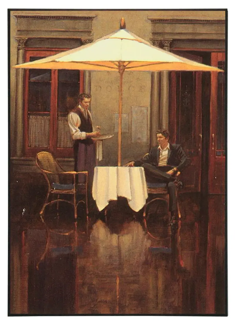 Obraz Kelner przy stoliku 51x71 cm