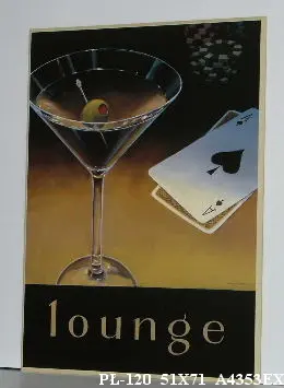 Obraz Kieliszek martini i karty 51x71 cm