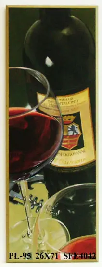 Obraz Kieliszek z butelką 26x71 cm