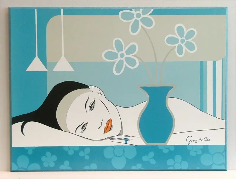 Obraz Kobieta na tle wnętrza 81x61 cm
