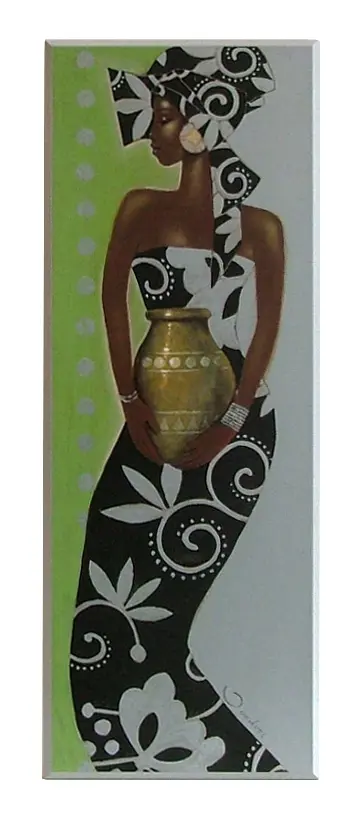 Obraz Kobieta w sukni z ornamentami 26x71 cm