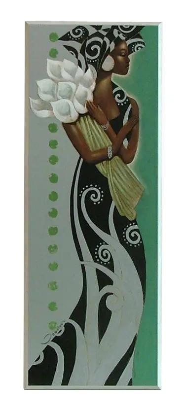 Obraz Kobieta w sukni z ornamentami 26x71 cm