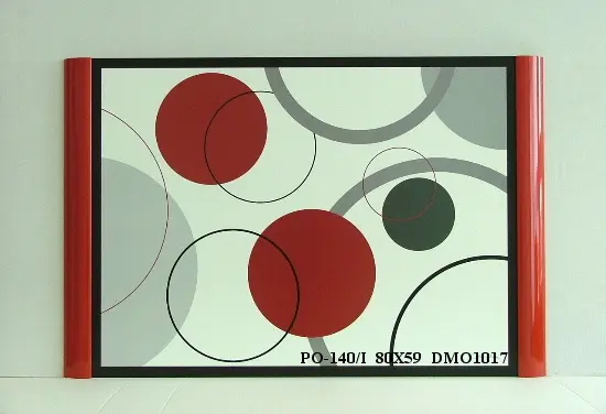Obraz Koła w czerni, bieli i czerwieni 80x59 cm