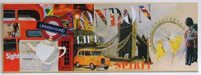 Obraz Kolaż London 101x36 cm
