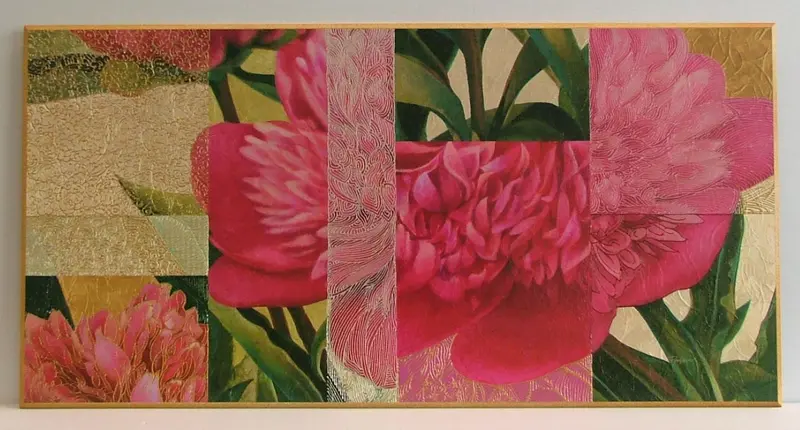 Obraz Kolaż z różowych kwiatów 101x51 cm