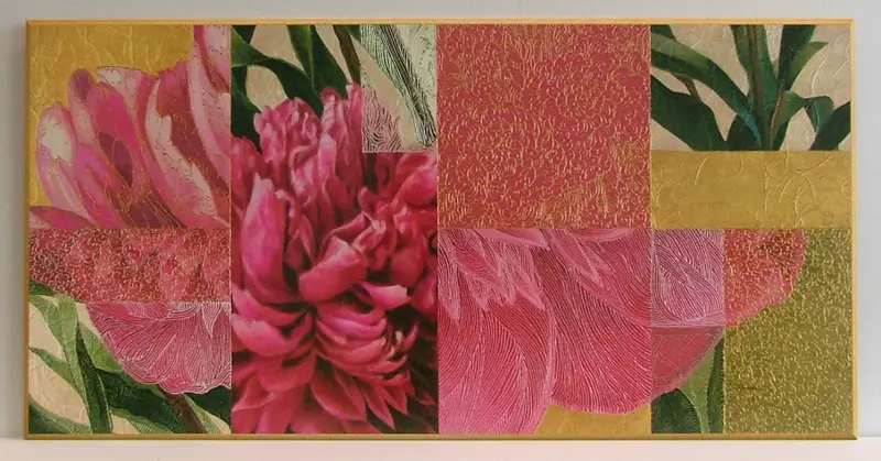 Obraz Kolaż z różowych kwiatów 101x51 cm