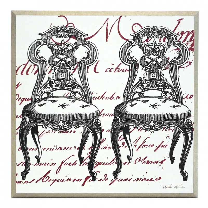 Obraz Kolekcja klasycznych krzeseł 3 na płycie 31x31 cm