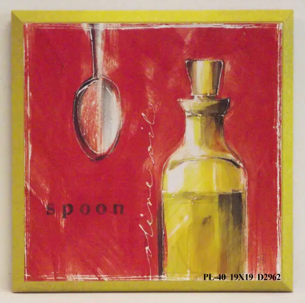 Obraz Kolorowa kuchnia, oliwa 19x19 cm